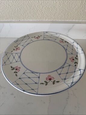 Vintage Porcelain Pedestal Cake Stand Portugal FLAW